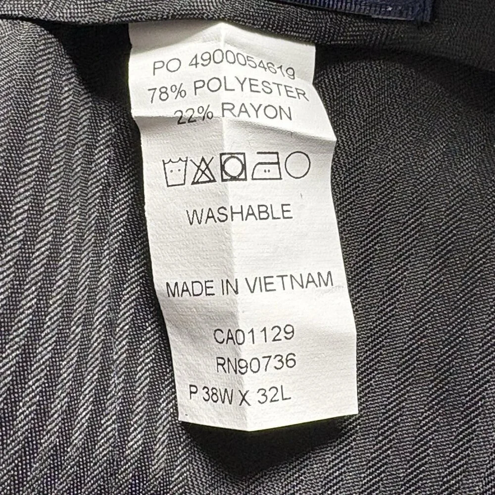RALPH LAUREN‎ Men Dress Pants Sz 38x32 Blue Pleated Cuff Hem Professional 28-4